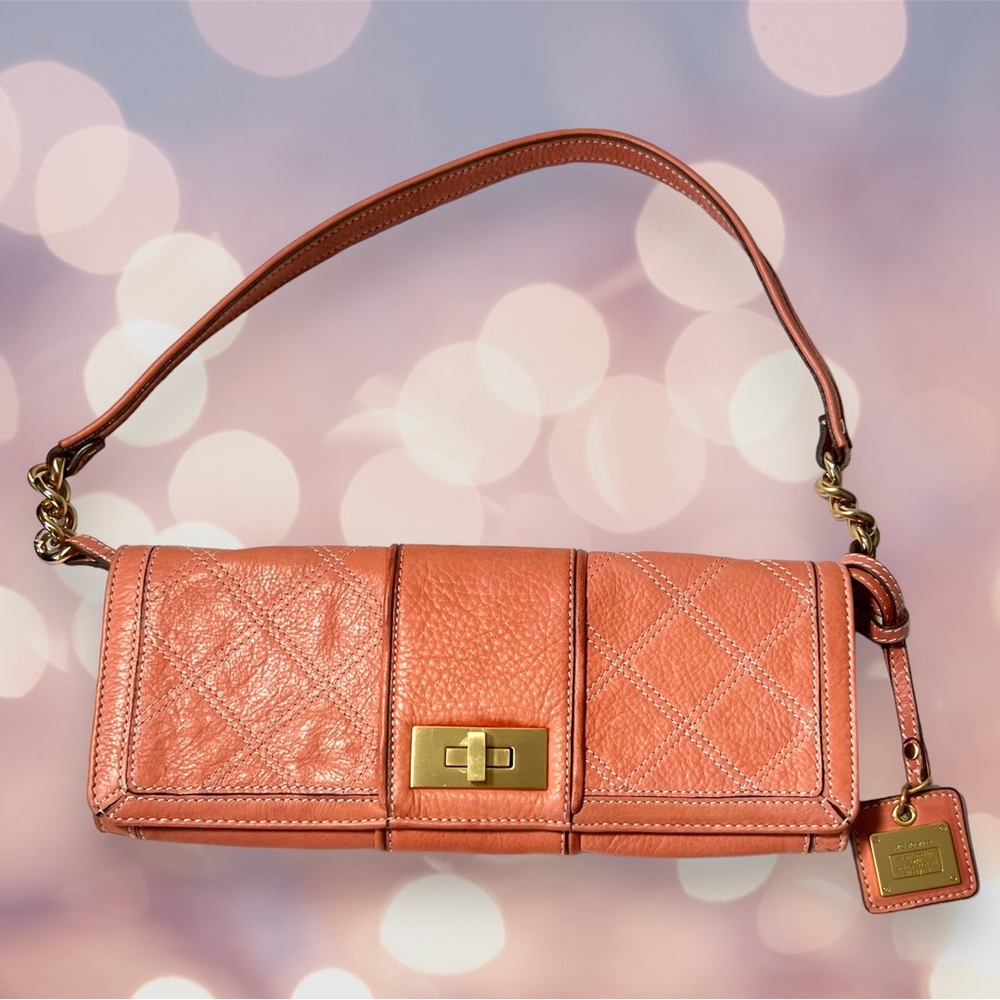 Liz Claiborne Pink Leather Clutch Style Shoulder Bagi